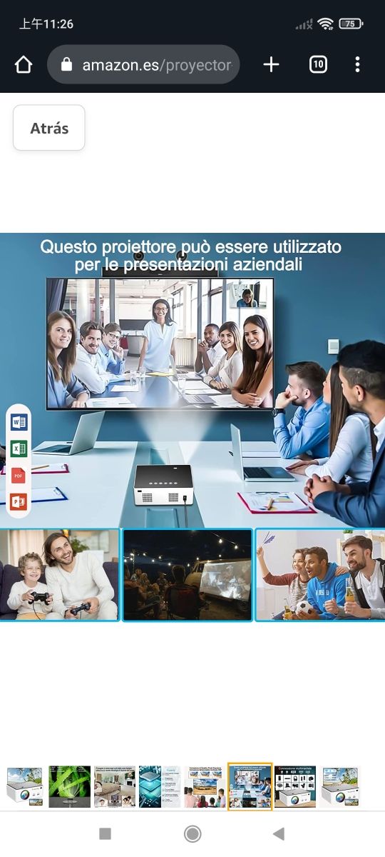 Mini proyector 5G+WiFi Full HD 1080P Video Project