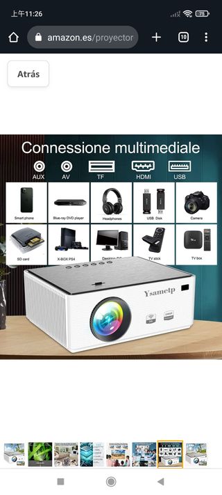 Mini proyector 5G+WiFi Full HD 1080P Video Project