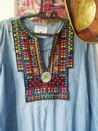 Vestido estilo Navajo de denim m