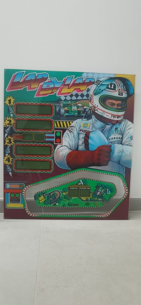 Lap by lap backglass pinball