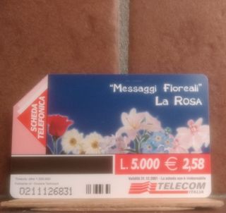 Tessera telefonica Messaggi floreali La Rosa
