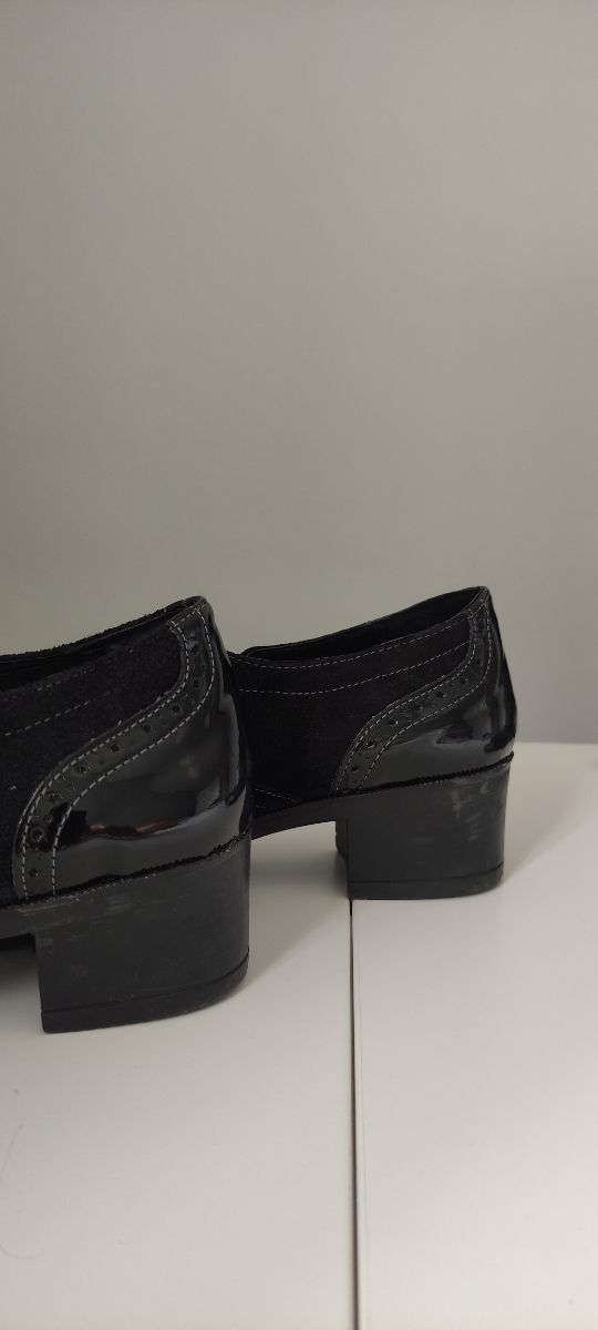 Zapatos mocasines mujer talla 41 negros piel