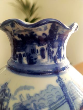 Jarrón porcelana azul cobalto