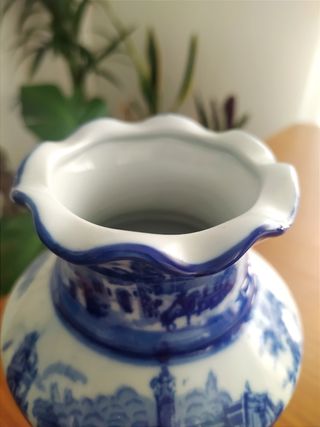 Jarrón porcelana azul cobalto