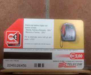 Tessera telefonica Phone home