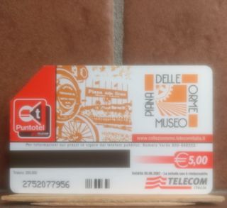 Tessera telefonica Museo storico Piana delle orme