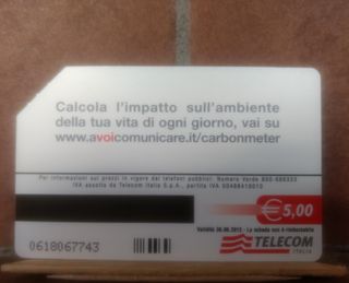 Tessera telefonica Meno impatto sull'ambiente...