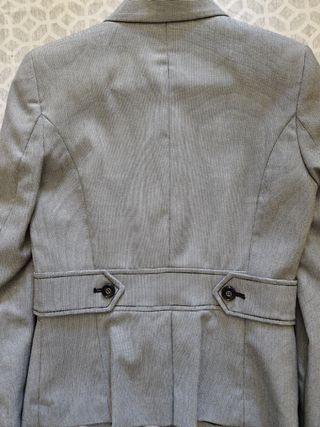 Blazer cuadrito ejecutivo azul marino mujer Mango