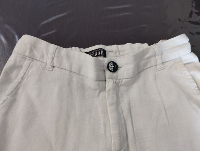 Pantalone in lino bianco bambino 9/10 anni