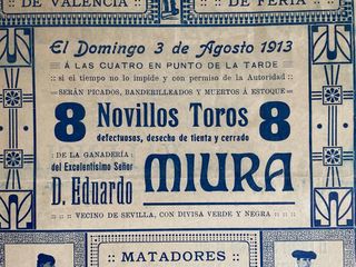 CARTEL TOROS 1913