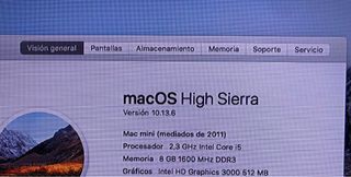 Mac mini (2011) 2,3 GHz. Intel i5. 8GB