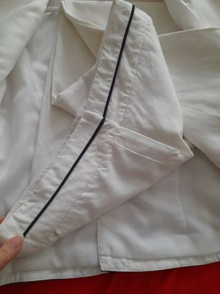 traje chaqueta mujer blanco con top a conjunto