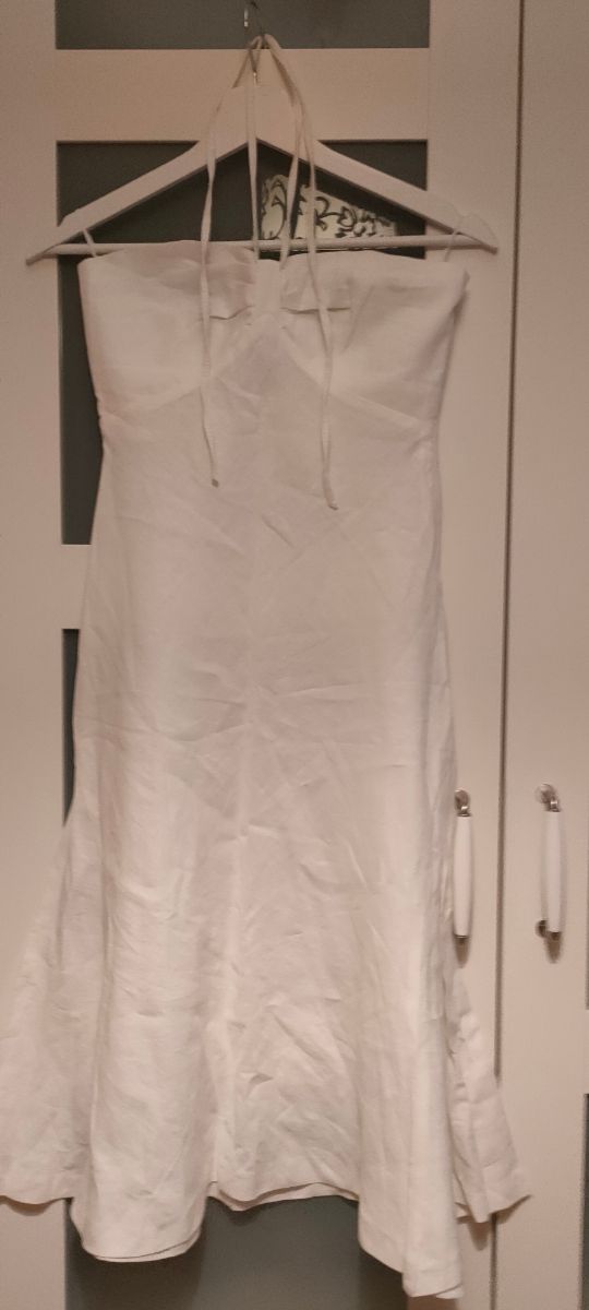 vestido de lino largo con forma