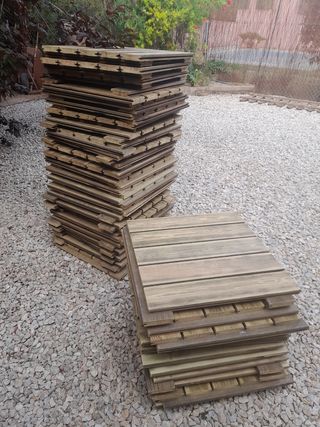9 losetas madera 50x50 cm tarima total 2.5 mt2