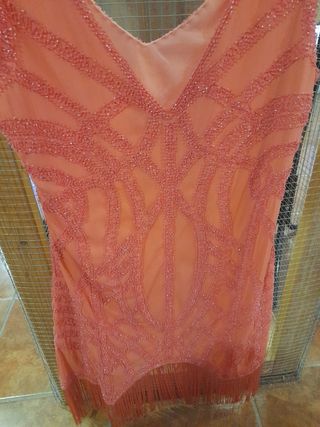 vestido de fiesta mini de flecos