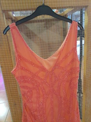 vestido de fiesta mini de flecos