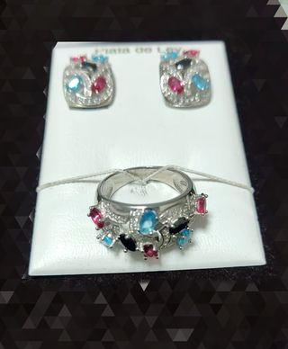 Pendientes + anillo PLATA