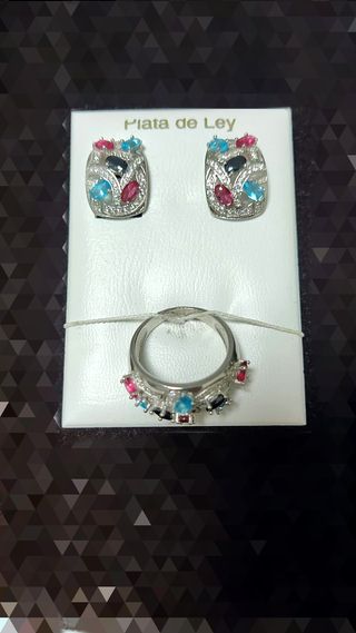 Pendientes + anillo PLATA