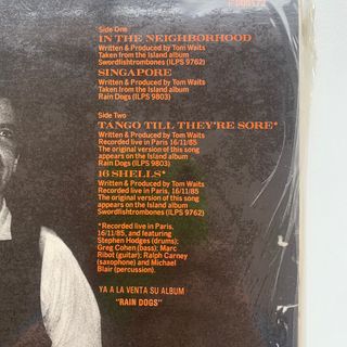 Tom Waits Maxi Vinilo "In the neighborhood" 1986