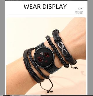 Juego de 5 piezas de acero inoxidable para hombre,