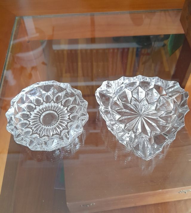 Ceniceros vintage de cristal pesado.