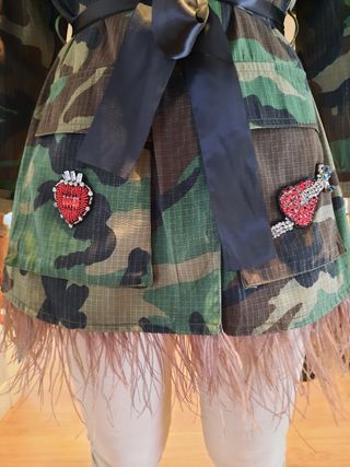 Chaqueta militar abalorios