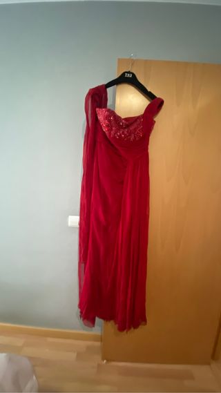 Vestido fiesta rojo , rosa clara , talla 44 