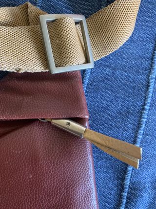 Bolso de piel, cuero granate auténtico NUEVO