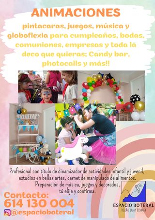Animaciones, pintacaras y globoflexia para eventos