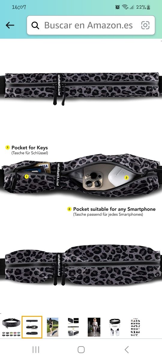 Cinturón riñonera deporte