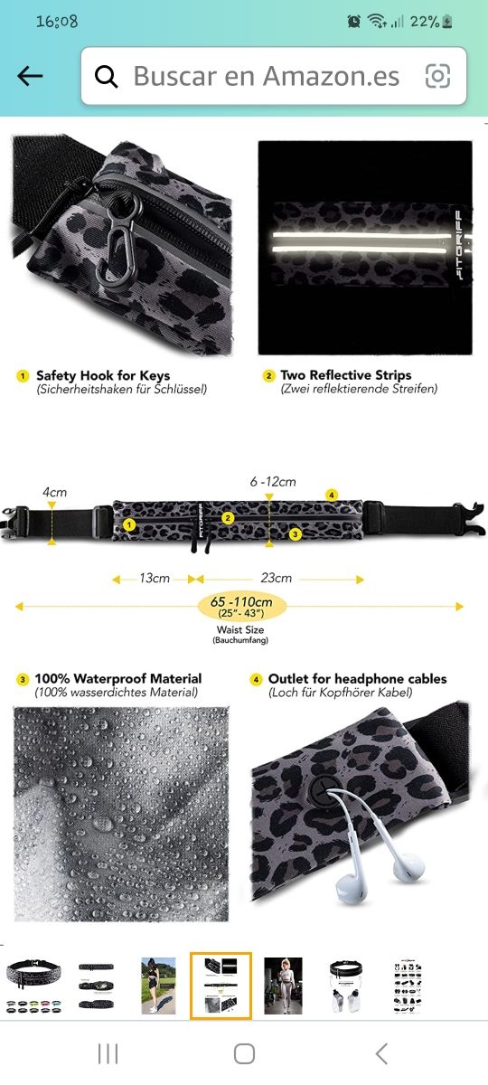 Cinturón riñonera deporte