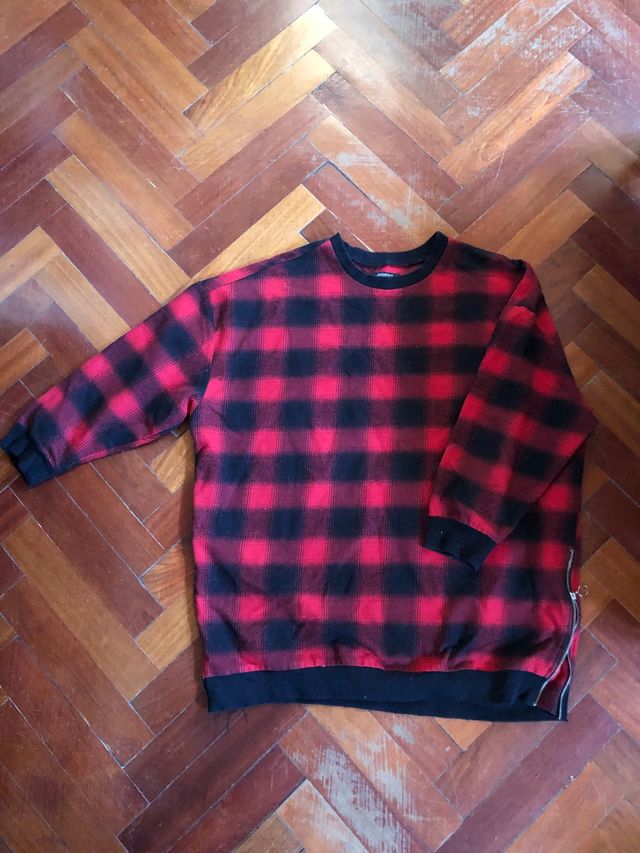 Sudadera oversize a cuadros