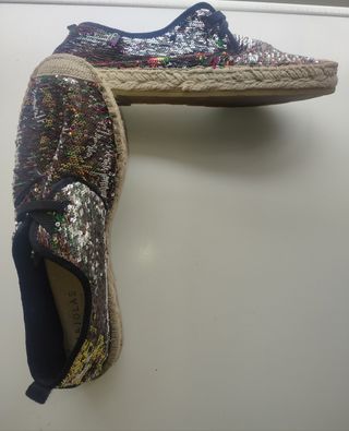 Alpargatas bicolor de lentejuelas