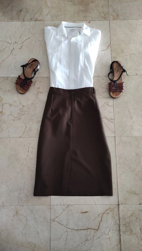 Falda marrón larga mujer casual XL 18