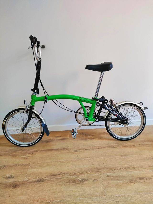 Bicicleta Brompton M3L 3velocidades verde plegable