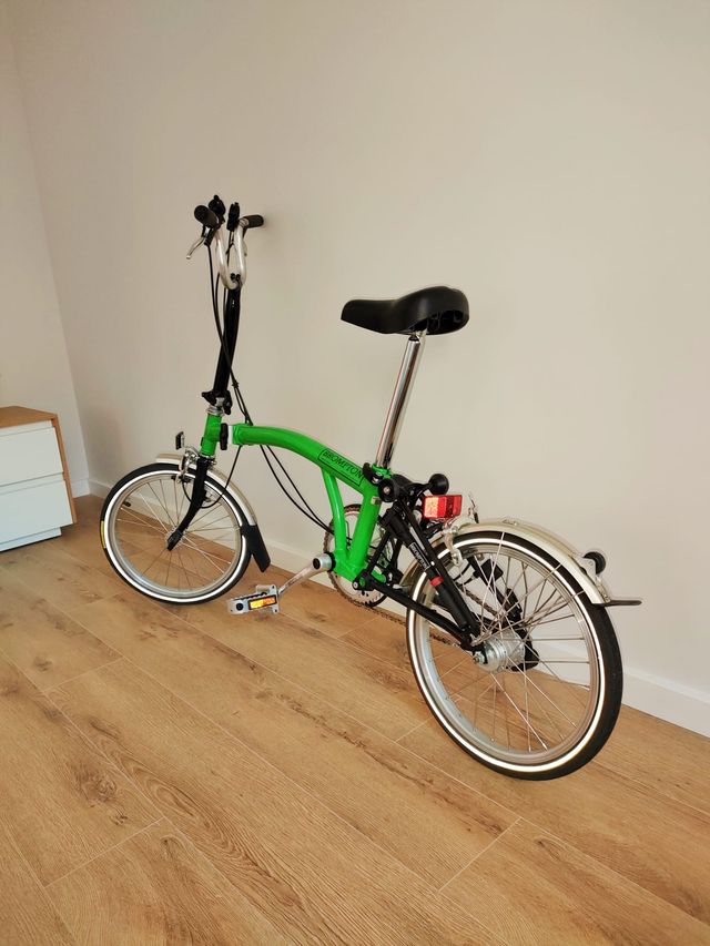 Bicicleta Brompton M3L 3velocidades verde plegable