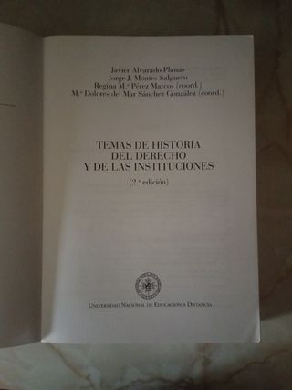 "Temas de historia del dcho y de las institucione