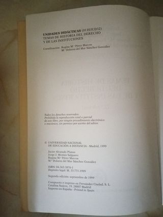 "Temas de historia del dcho y de las institucione