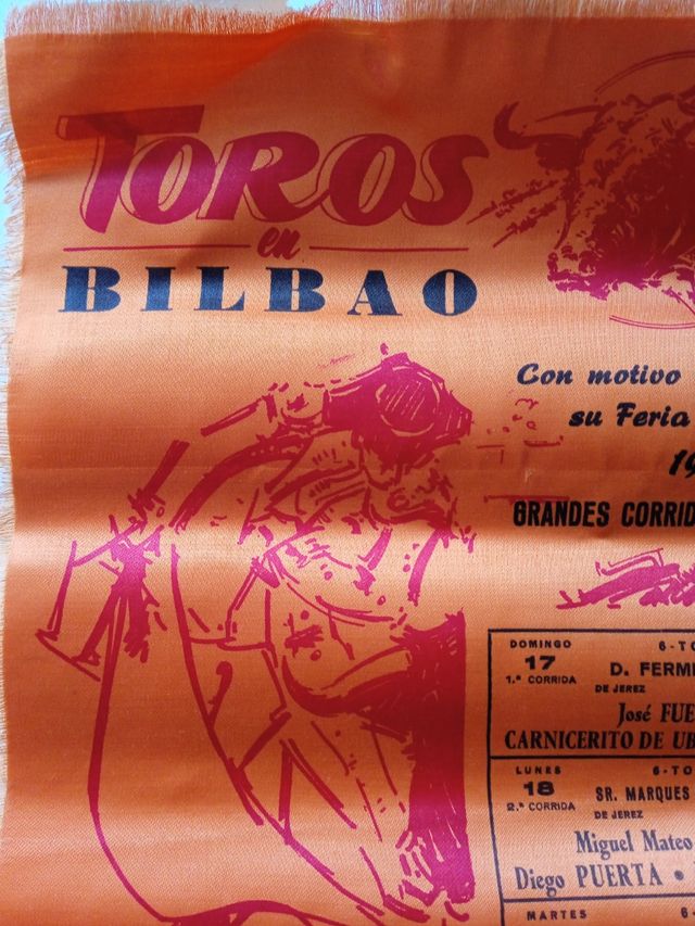 Cartel de toros de raso 1969
