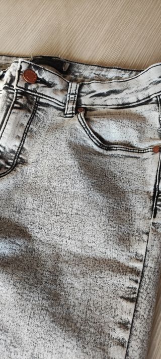 Jeans Denim ragazza strappati grigio tgS