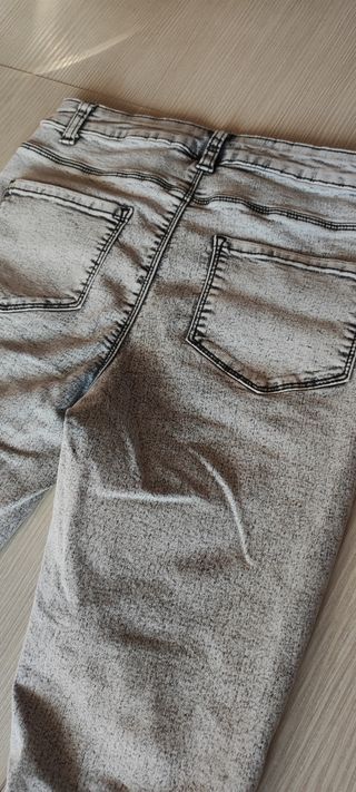 Jeans Denim ragazza strappati grigio tgS