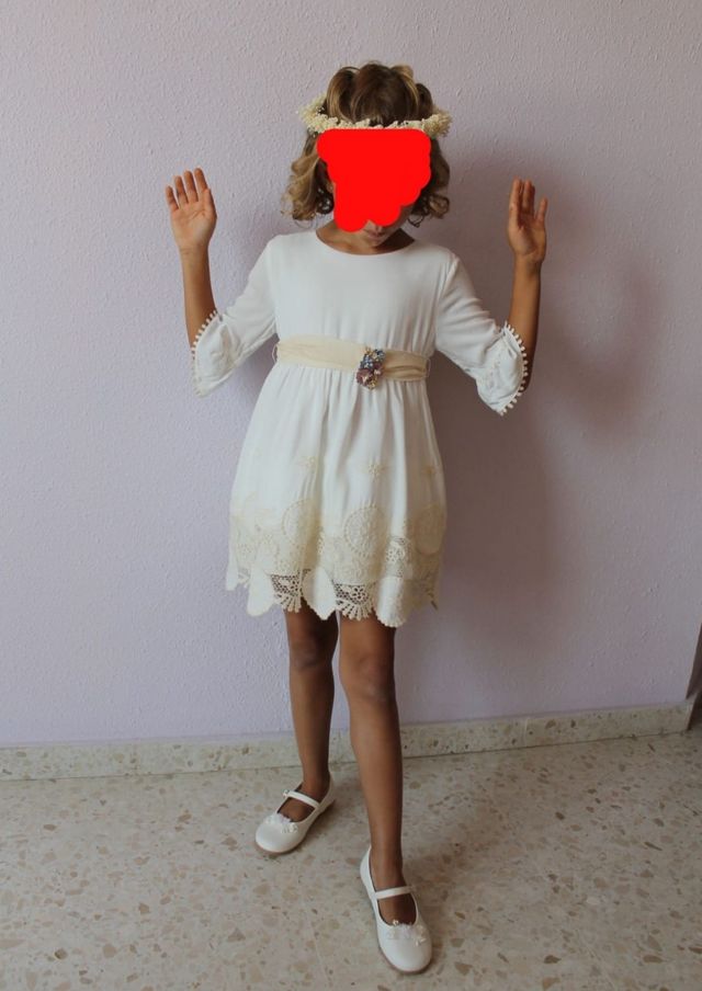 vestido y complementos niña celebración