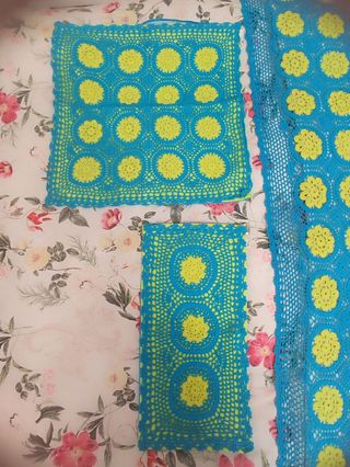 Colcha / Manta de crochet cojines Nueva con etique