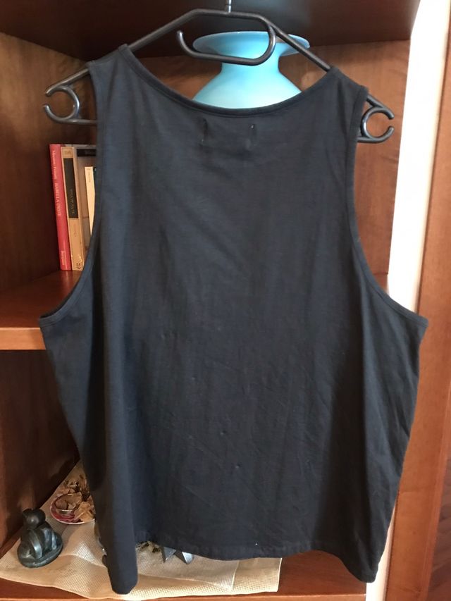 Canotta nera Kenzia dipinta a mano 