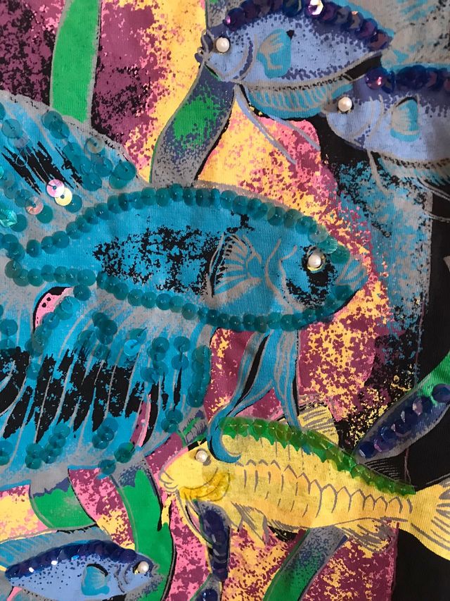 Canotta nera Kenzia dipinta a mano 