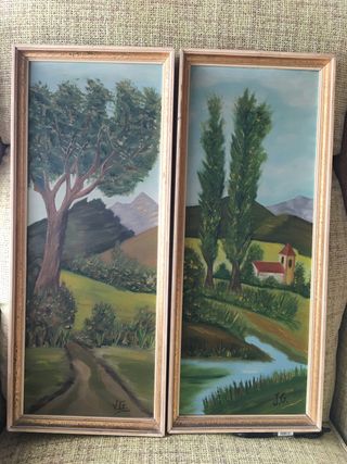 Dos óleos sobre tabla