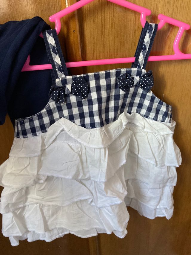 Conjunto malla camiseta tirantes 12 meses