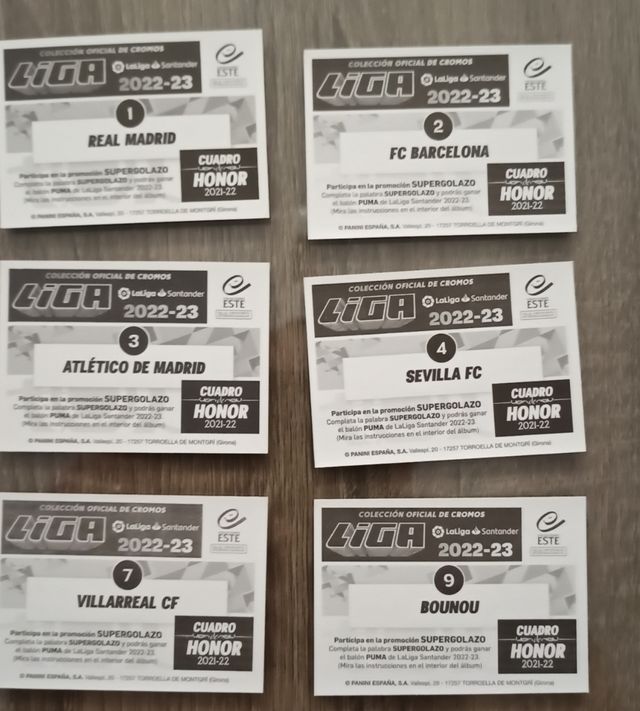 Cromos especiales Liga 22-23 Este Panini 