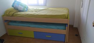 Conjunto  Estantería Cajonero y Cama Juvenil Nido