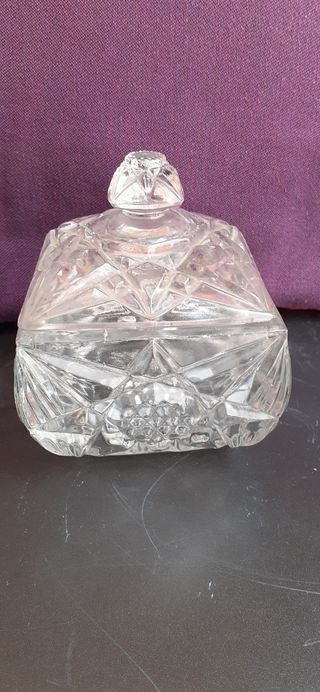 AZUCARERO ANTIGUO DE CRISTAL.